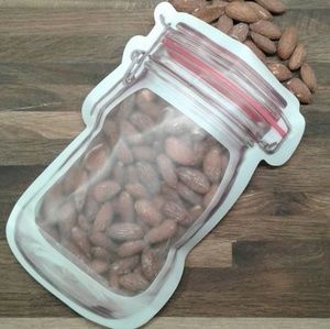 2 reusable plastic jar snack bags - lrg